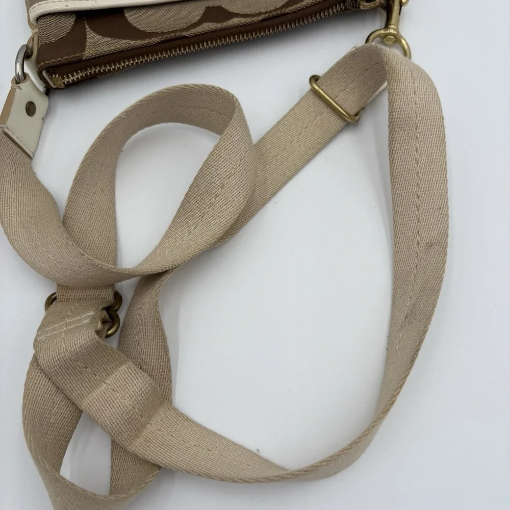 Coach Signature Crossbody Bag Womens Multi Patchwork Canvas Adjustable Swingpack
